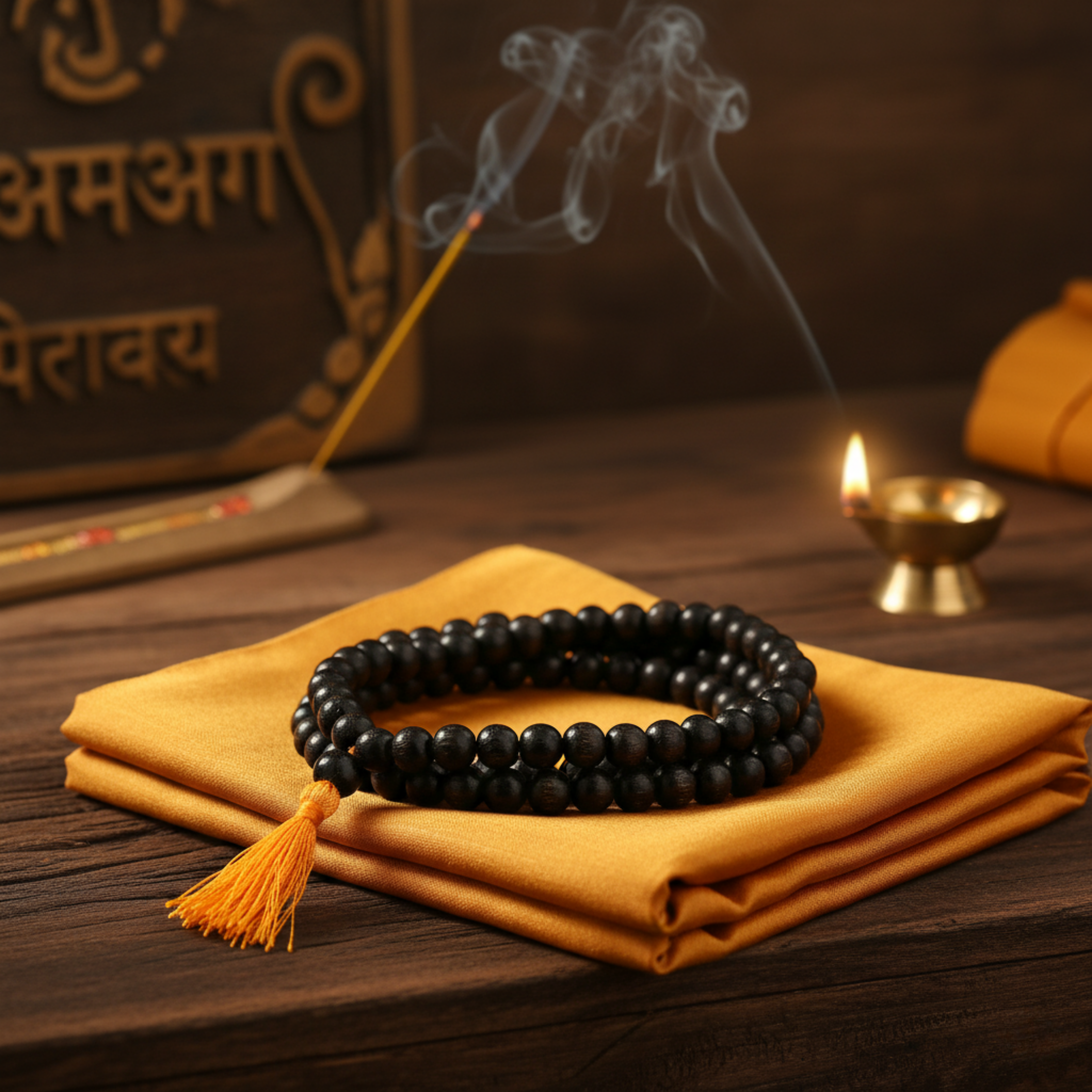 Original Karungali Malai 108-Beads Ebony Wood Lab Certification