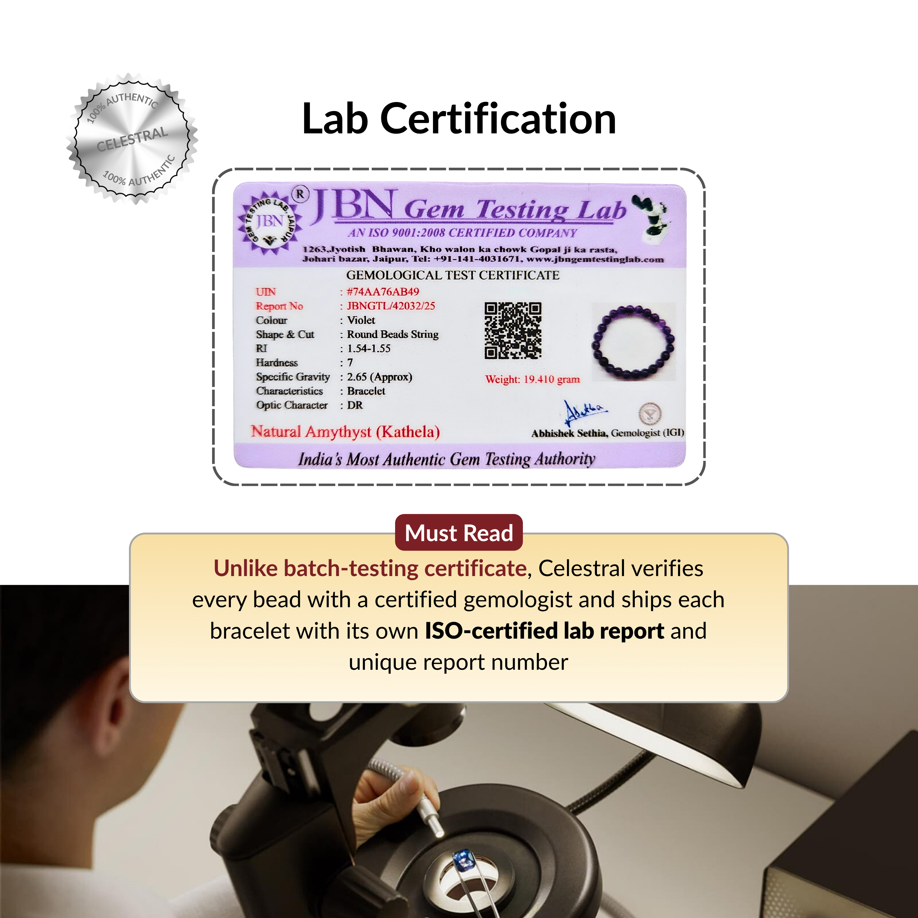 Natural 9 Planets (Navgrah Bracelet) Lab Certified