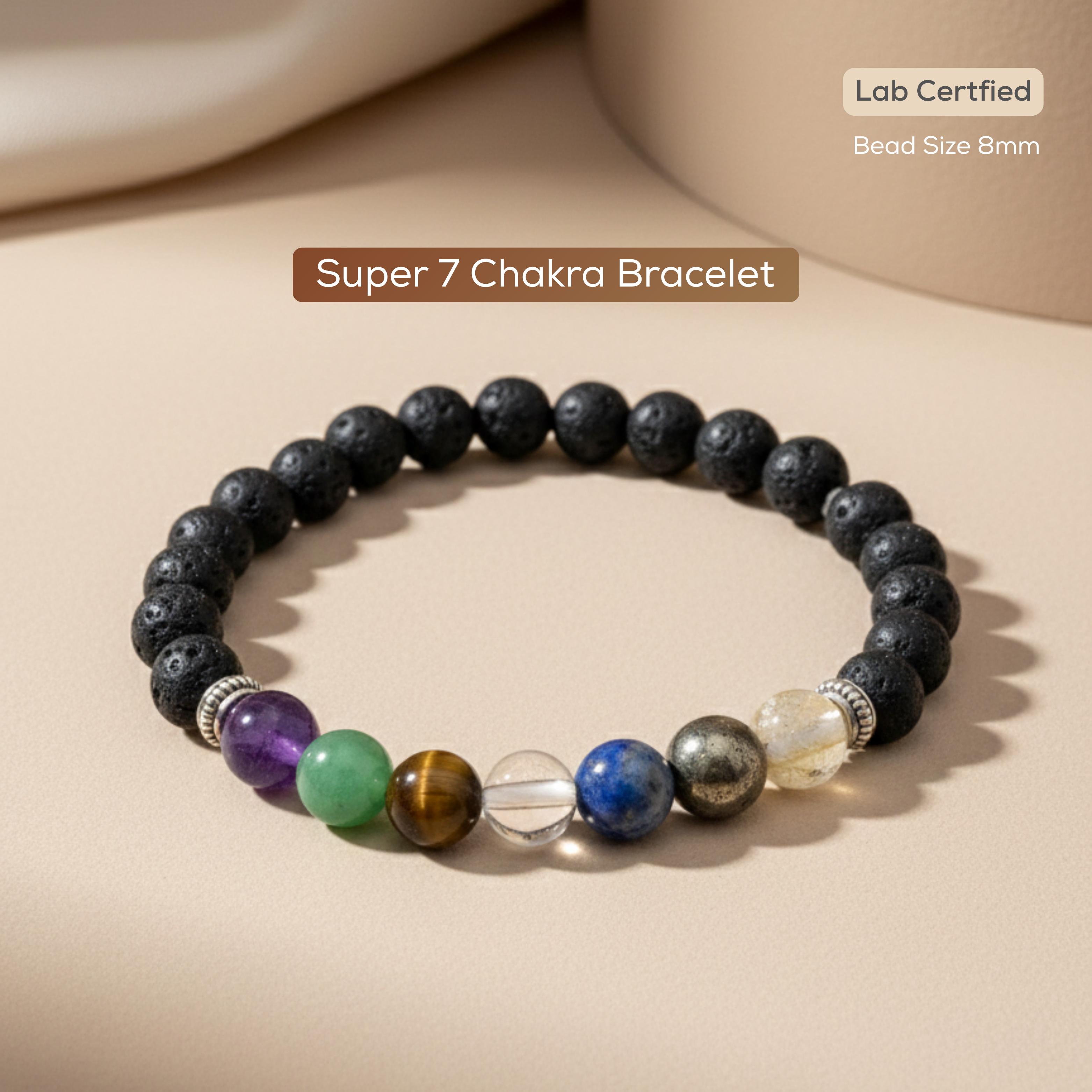 Natural Lava 7 Chakra Bracelet