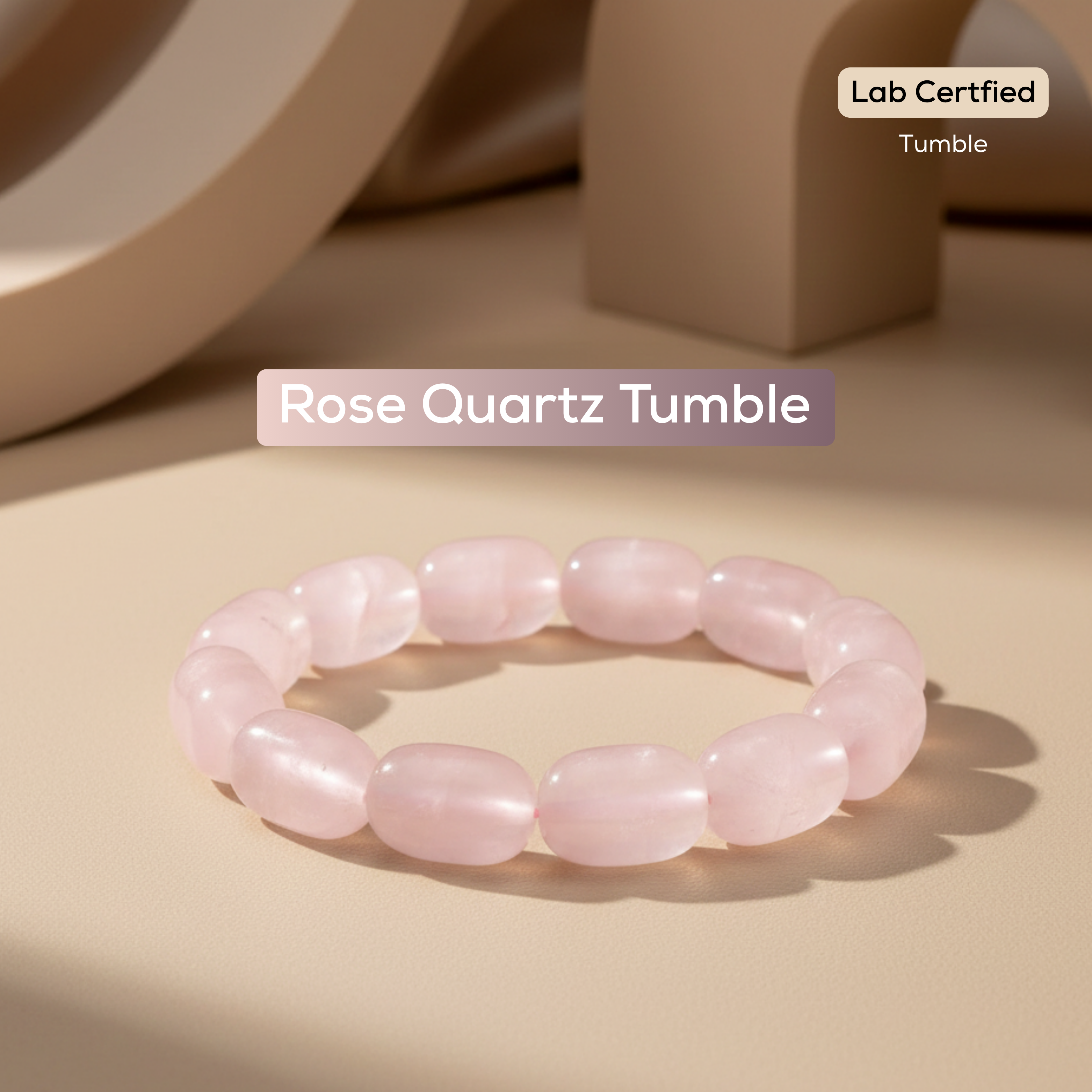 Rose Quartz Tumble Natural Stone Bracelet