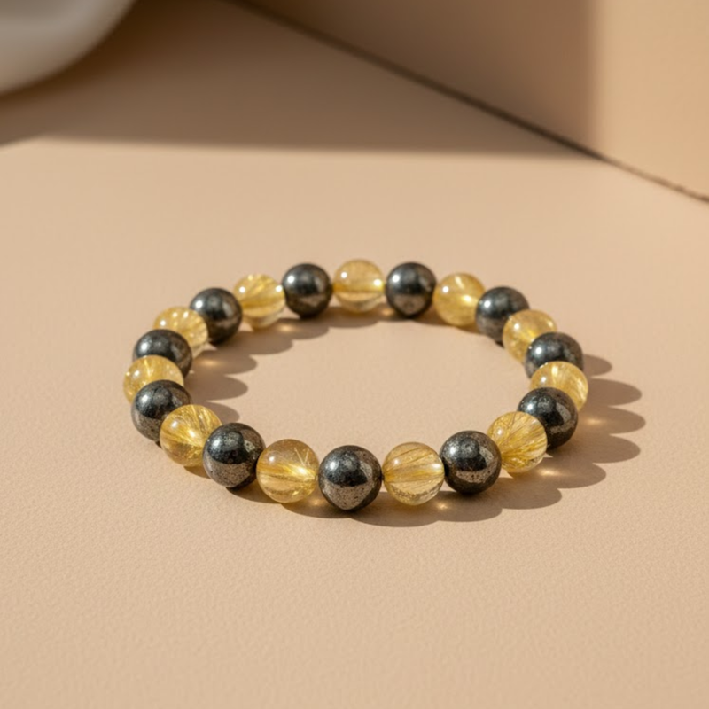 Wealth Magnet Citrine & Pyrite Prosperity Bracelet
