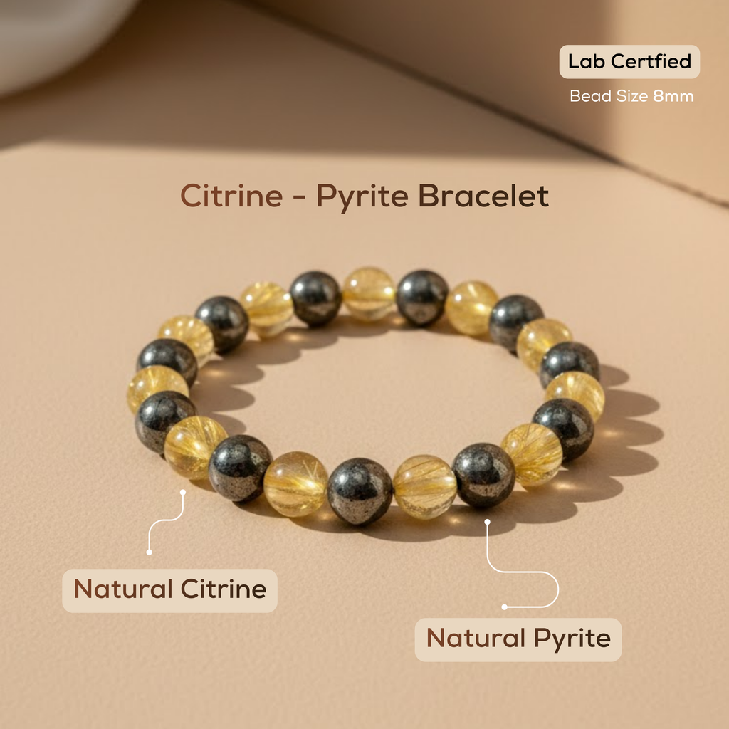 Wealth Magnet Citrine & Pyrite Prosperity Bracelet