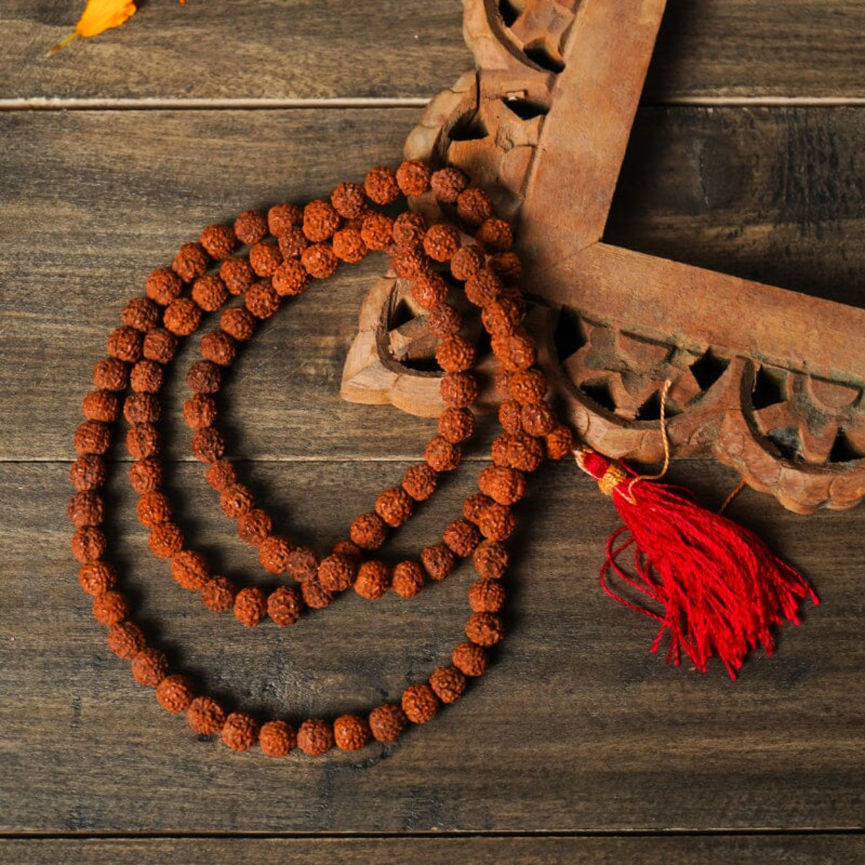 Natural 5 Mukhi Rudraksha Mala (6mm)