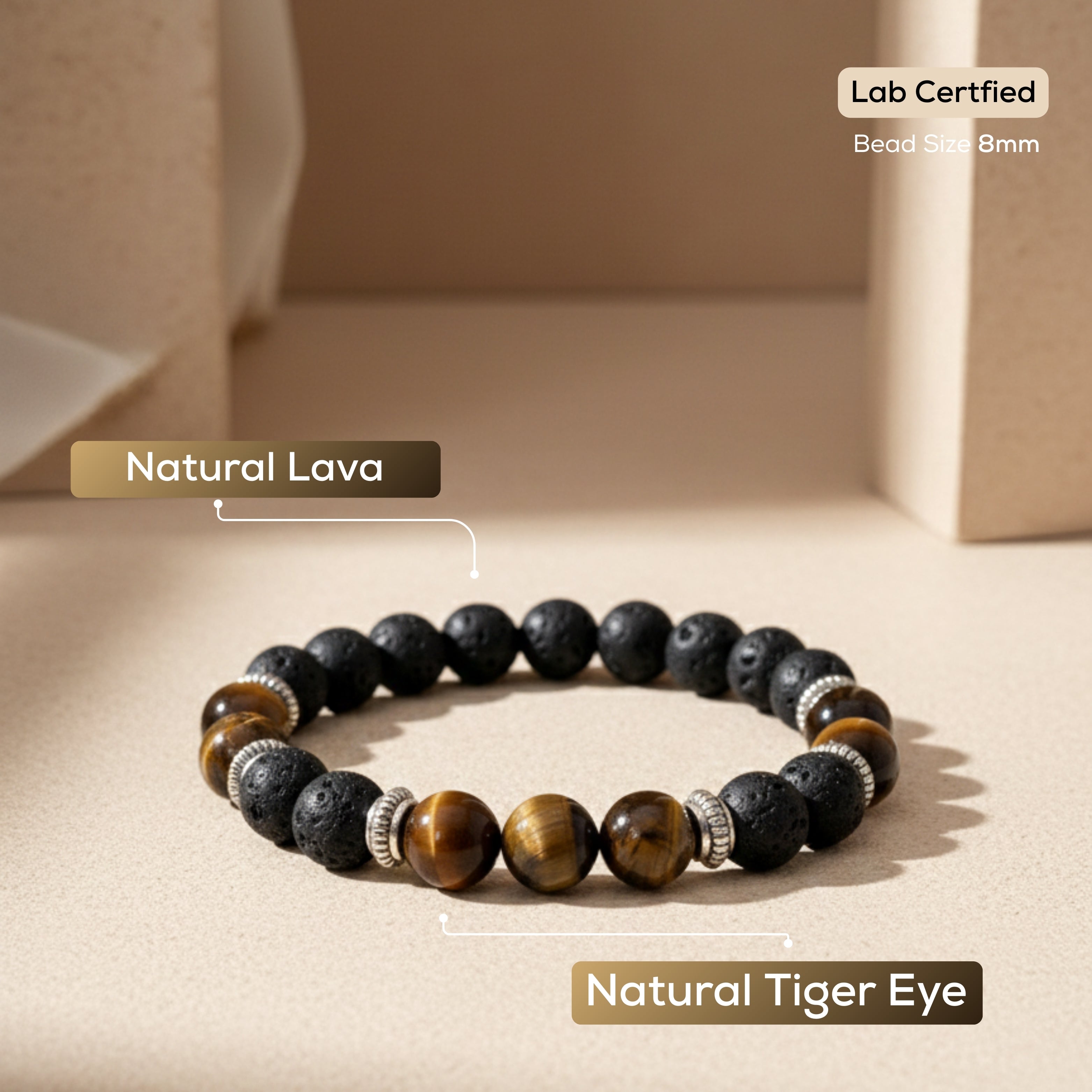 Natural Lava Tiger Eye Bracelet
