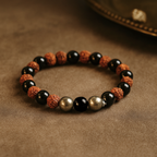Om Rudraksha & Pyrite Spiritual Protection Bracelet