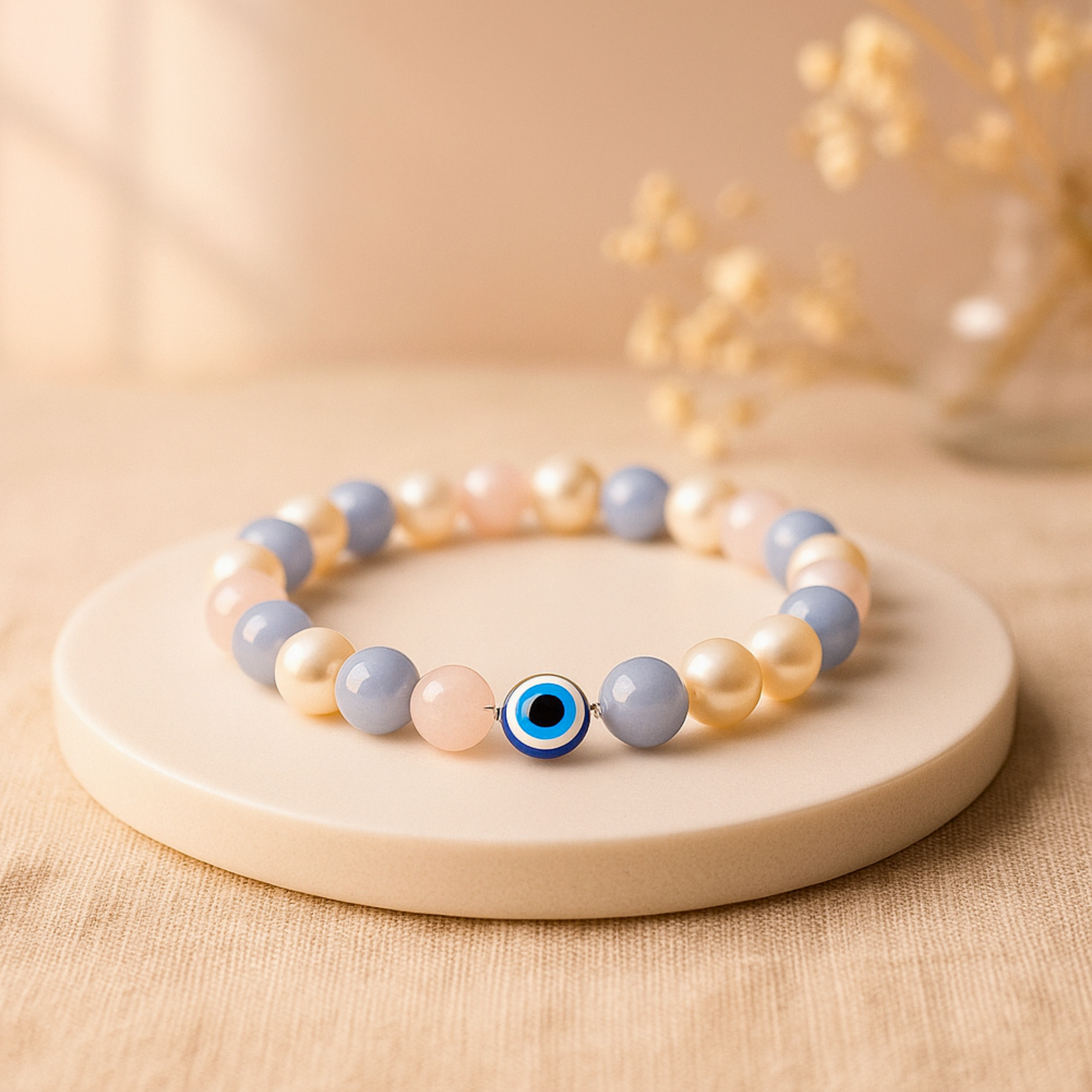Peaceful Aura Evil Eye & Healing Stone Bracelet