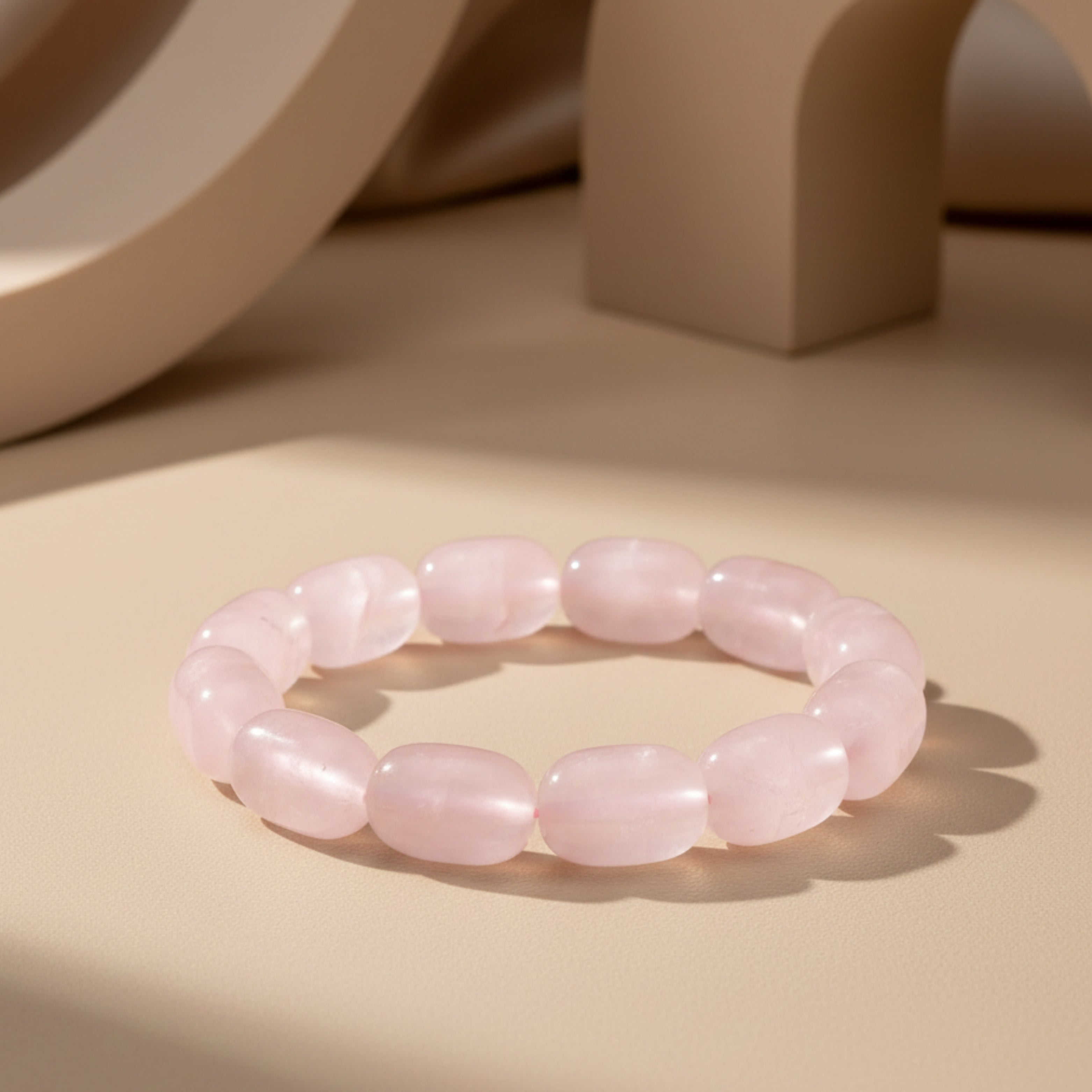 Rose Quartz Tumble Natural Stone Bracelet