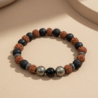 Natural Rudraksha Pyrite Bracelet