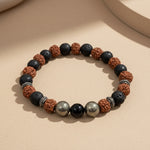 Natural Rudraksha Pyrite Bracelet