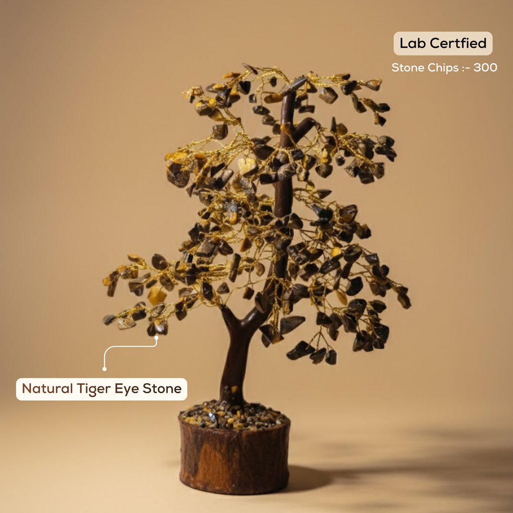 Natural Tiger Eye Stone Tree