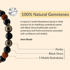 Om Rudraksha & Pyrite Spiritual Protection Bracelet