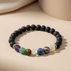 Natural Lava 7 Chakra Bracelet