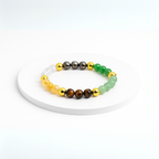 Wealth Attraction Citrine, Sphatik & Green Jade Bracelet
