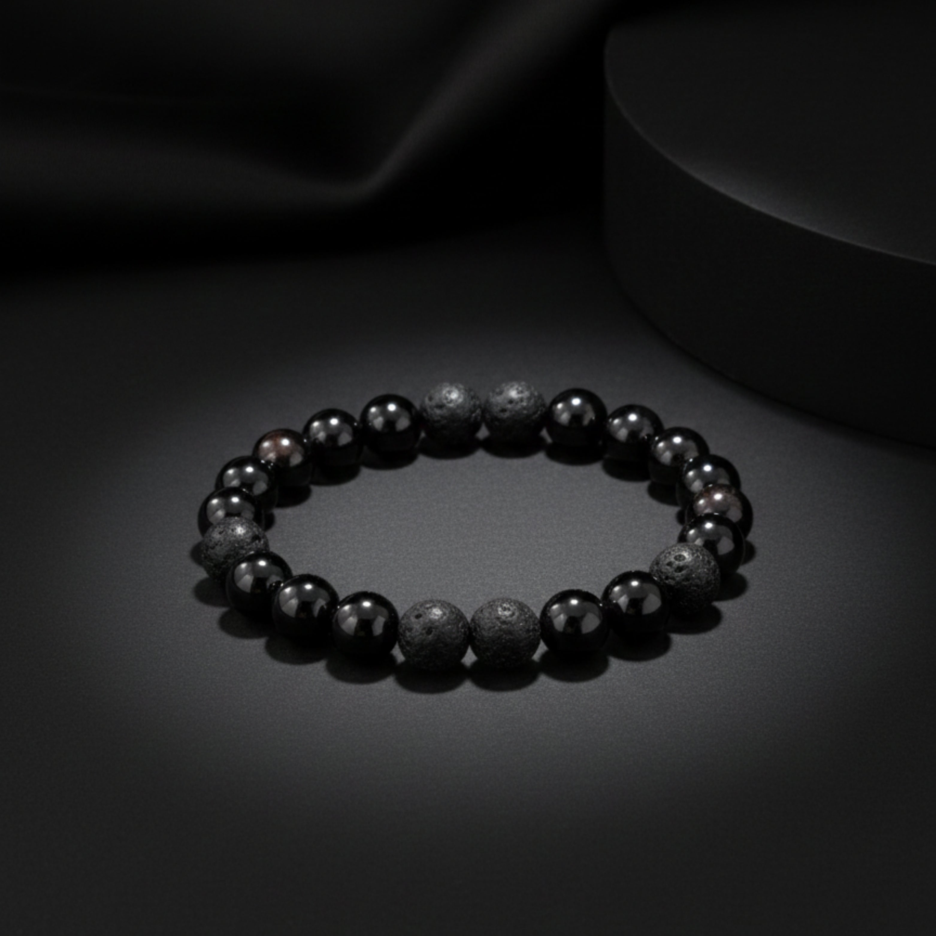 Natural Lava Garnet Bracelet