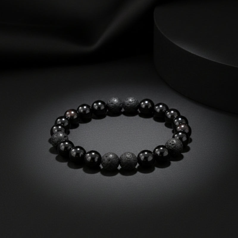 Natural Lava Garnet Bracelet