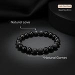 Natural Lava Garnet Bracelet