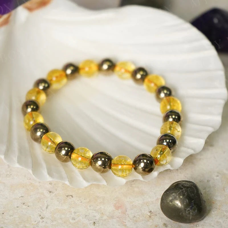 Wealth Magnet Citrine & Pyrite Prosperity Bracelet