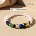 Natural Rose Quartz 7 Chakra Bracelet
