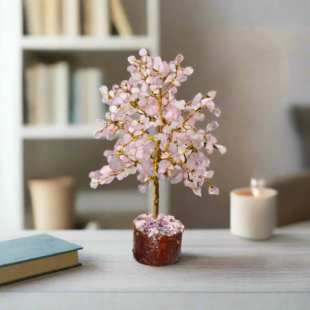 Natural Rose Quartz Tree Home Decor